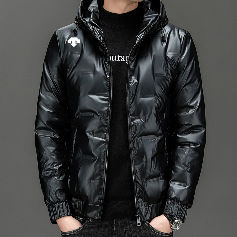 奥莱撤柜丨迪桑家新款短款羽绒服男士时尚保暖休闲连帽白鸭绒外套