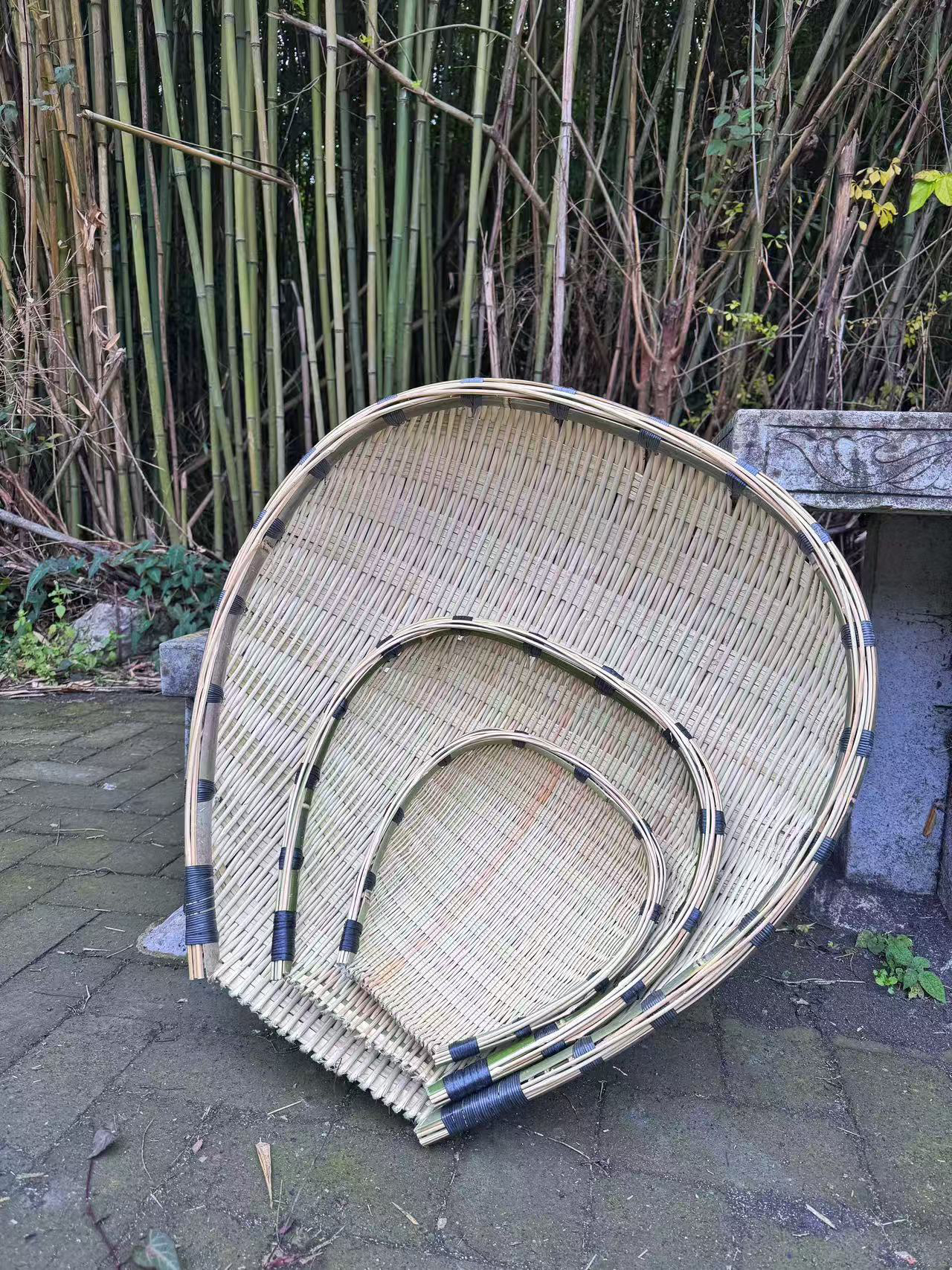 贵州竹编筲箕洗菜沥水篮纯手工编制环保实用收纳筐