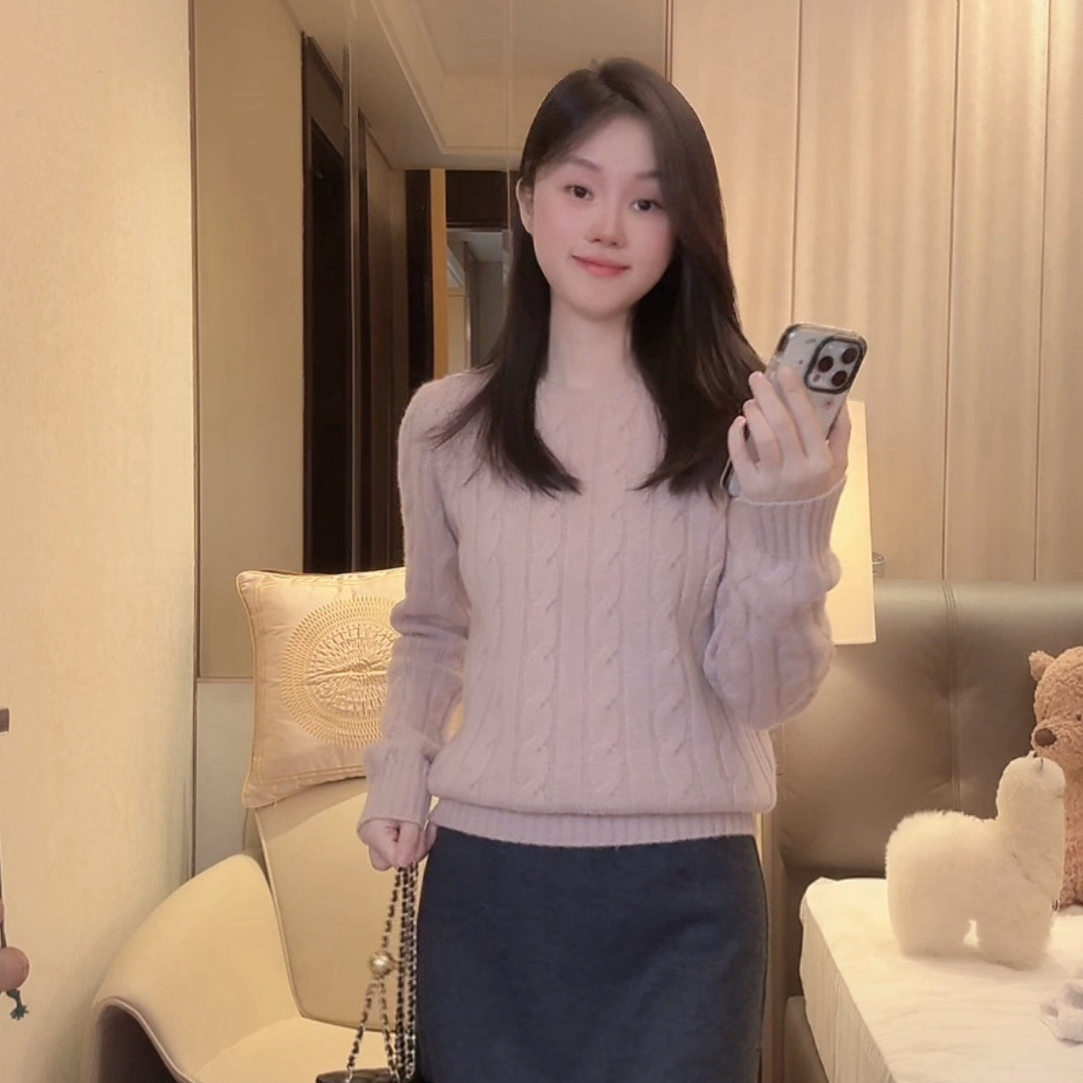 Maiserene   ‘鎏金岁月’系列100%山羊绒圆领针织衫