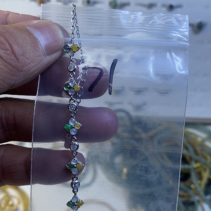 银S925镶嵌戒指翡翠手链