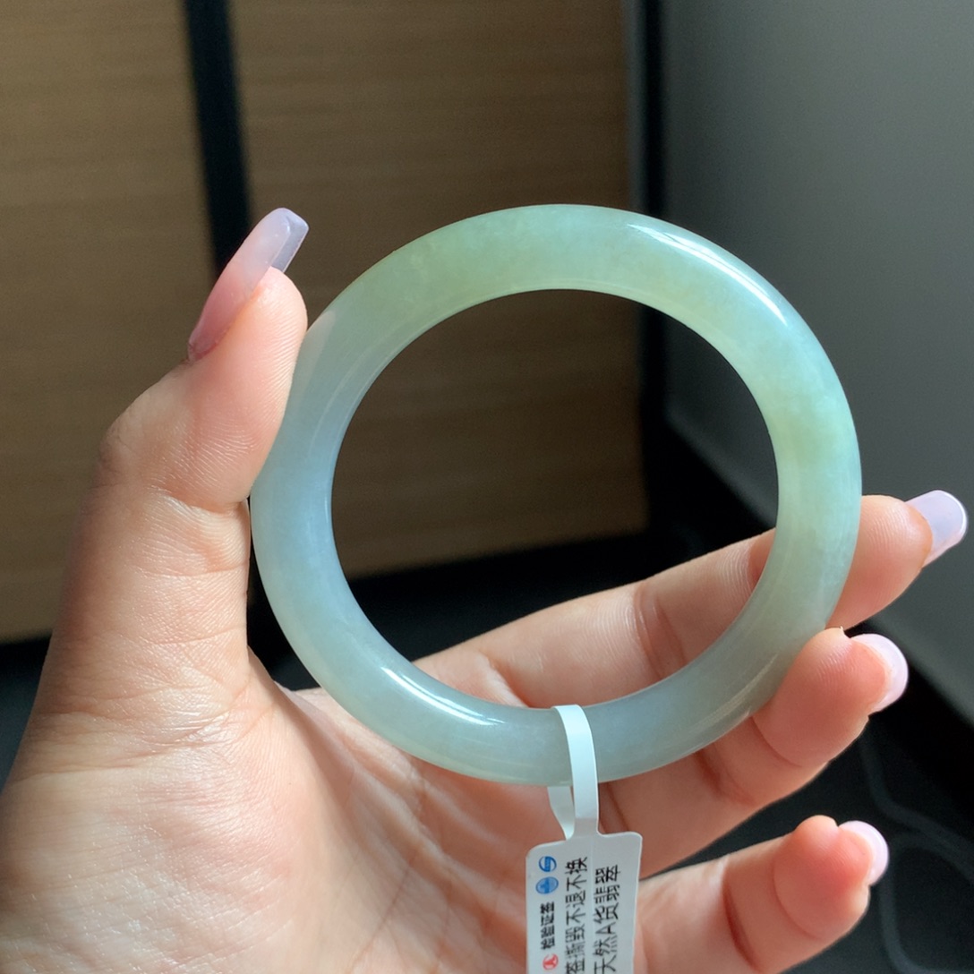 翡翠手镯未镶嵌14 53洒金黄翡圆条