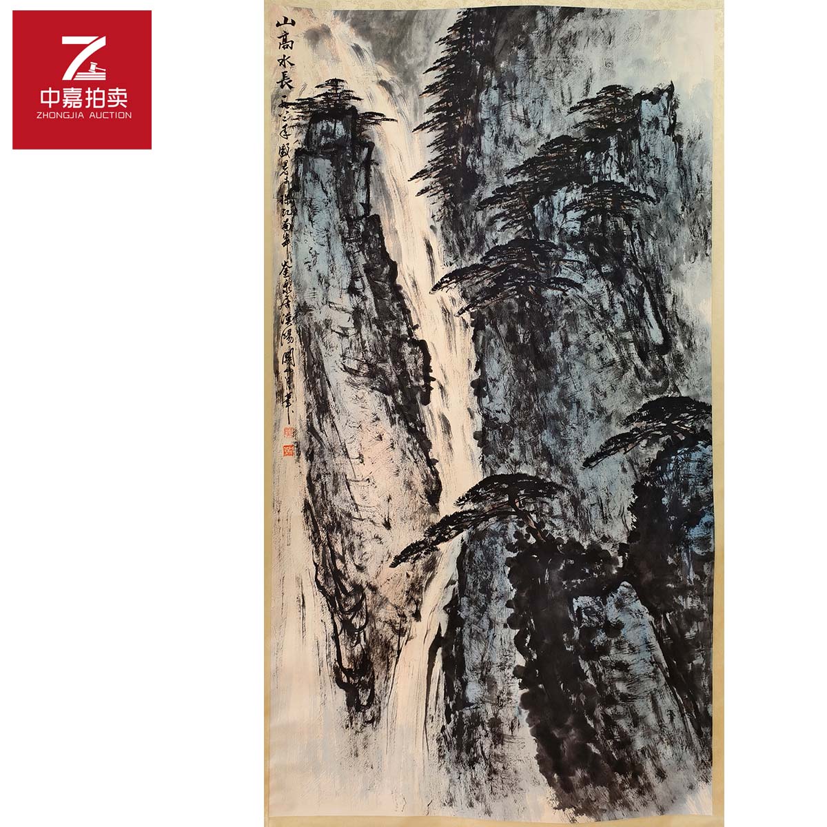 1-G0001GSY绘画立轴高山瀑布94x173