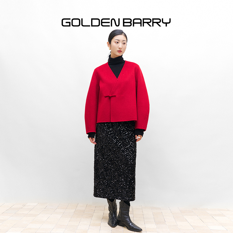 GOLDENBARRY|141009国风盘扣廓形短款大衣