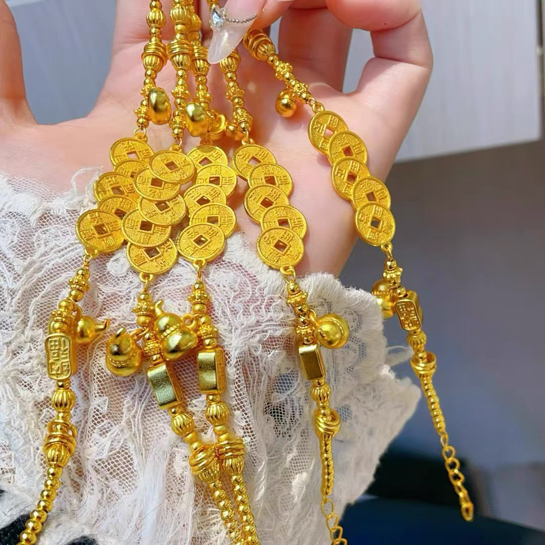 足银手镯  [高级定制］五帝钱手链1501