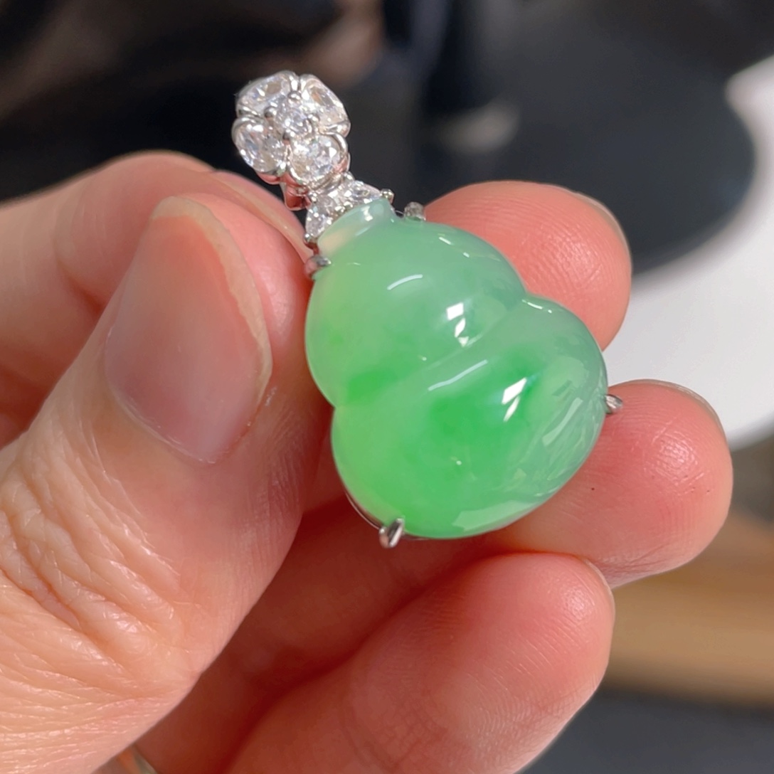 翡翠银S925镶嵌吊坠(不含链)