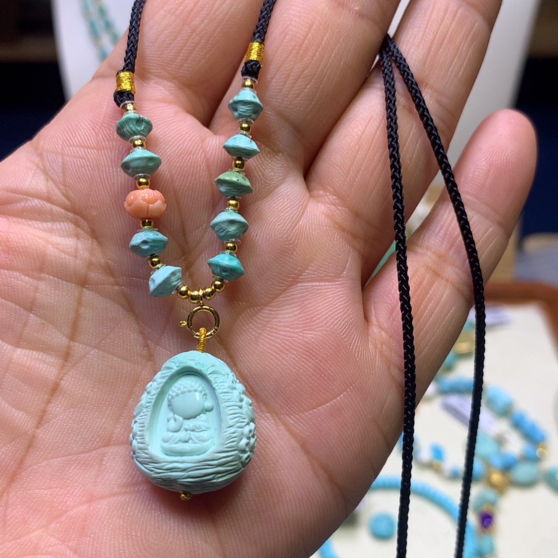 绿松石银S925镀金镶嵌套装