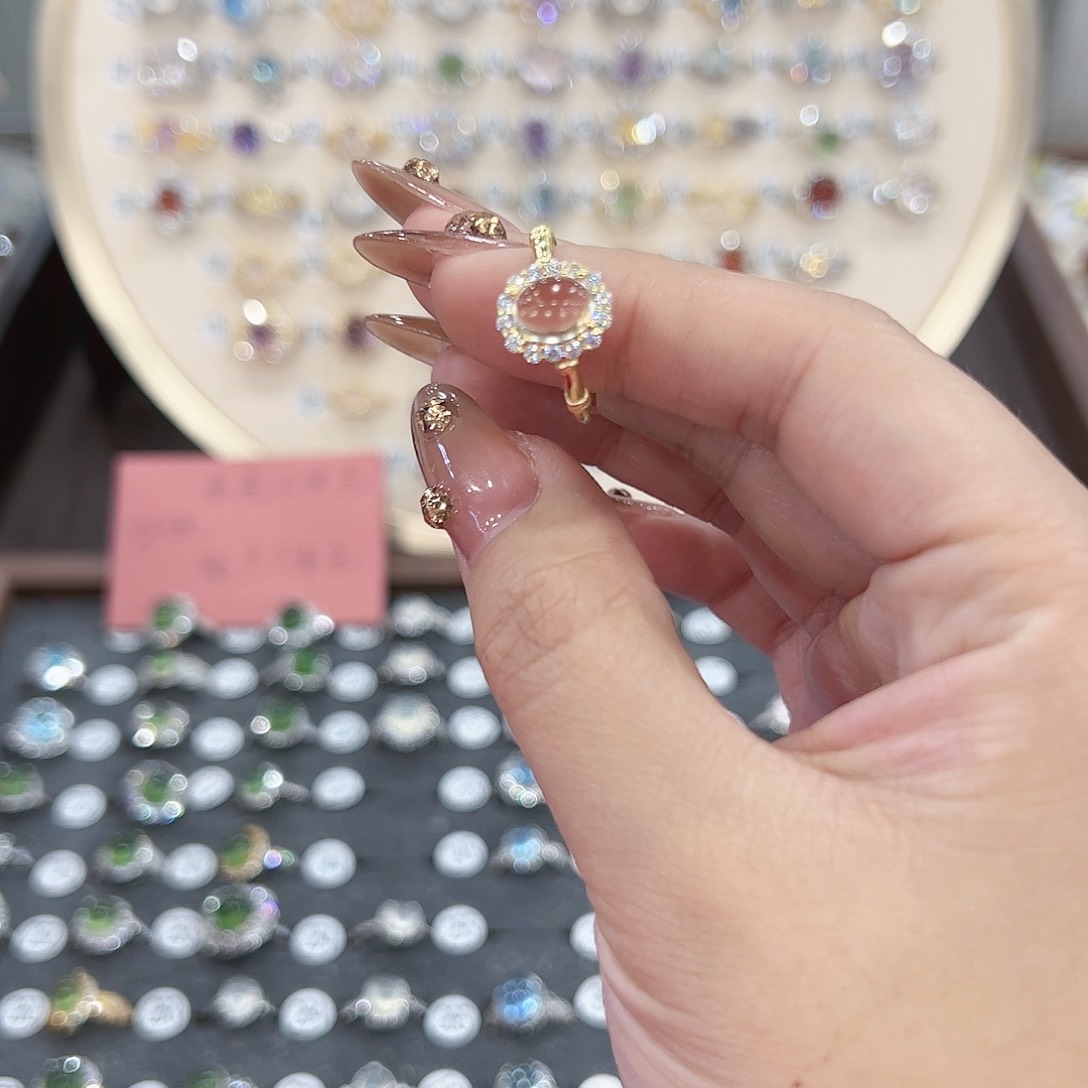 蛇纹石玉戒指银S925镶嵌双**?