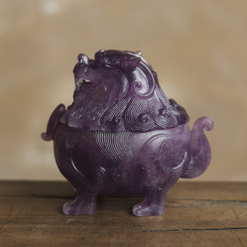 【非遗好物】心缘堂琉璃貔貅香炉香器香盘香薰炉大号（琉璃S0202）