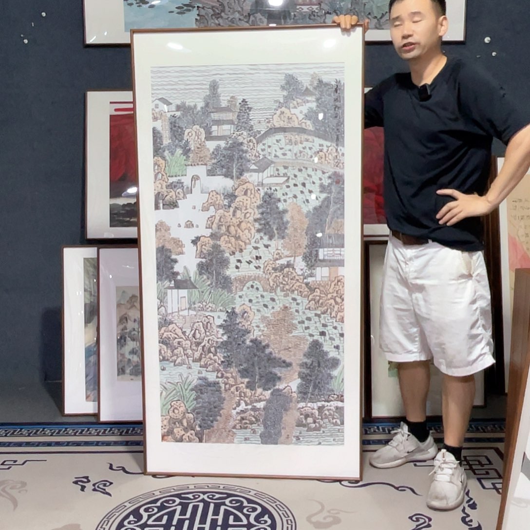 国画手绘画作品带框80/160