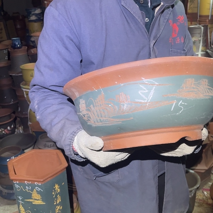 紫砂紫砂花盆班在学校