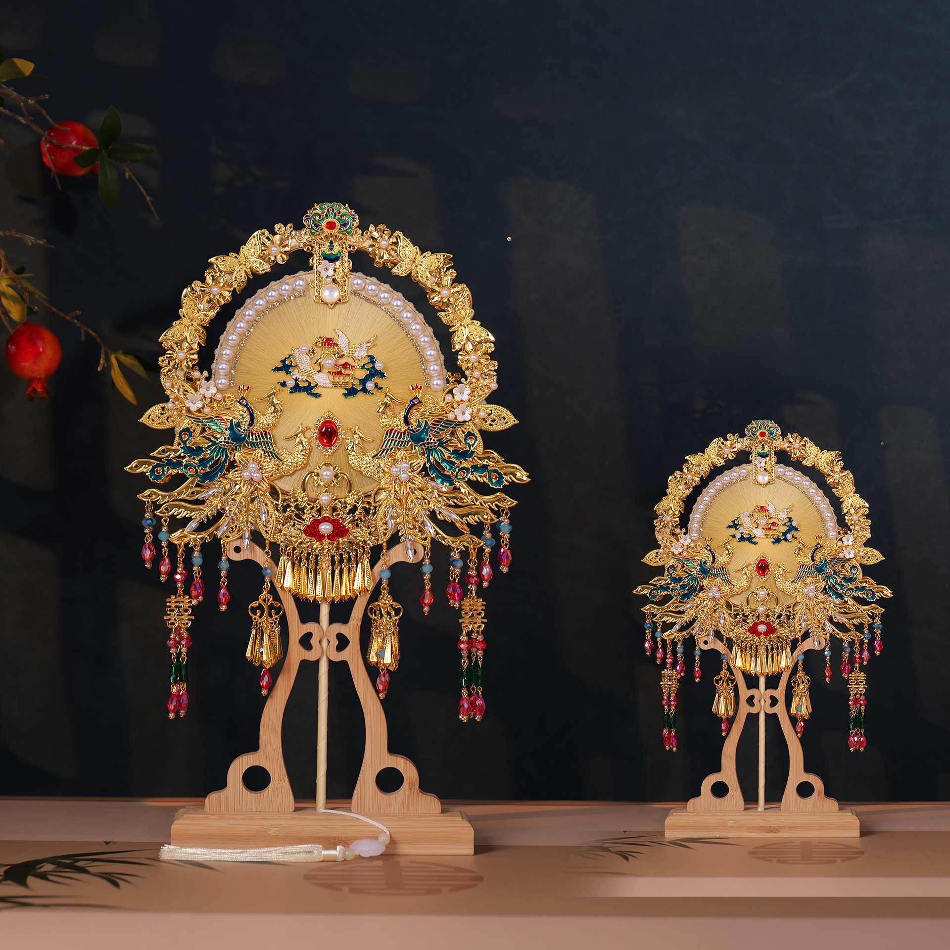 倾鹊中式蚕丝扇diy材料包新娘团扇结婚礼物送新人高端秀禾工艺扇