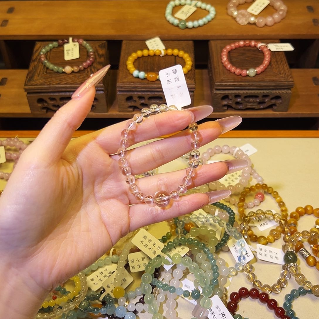 水晶手链银S925镶嵌白水408