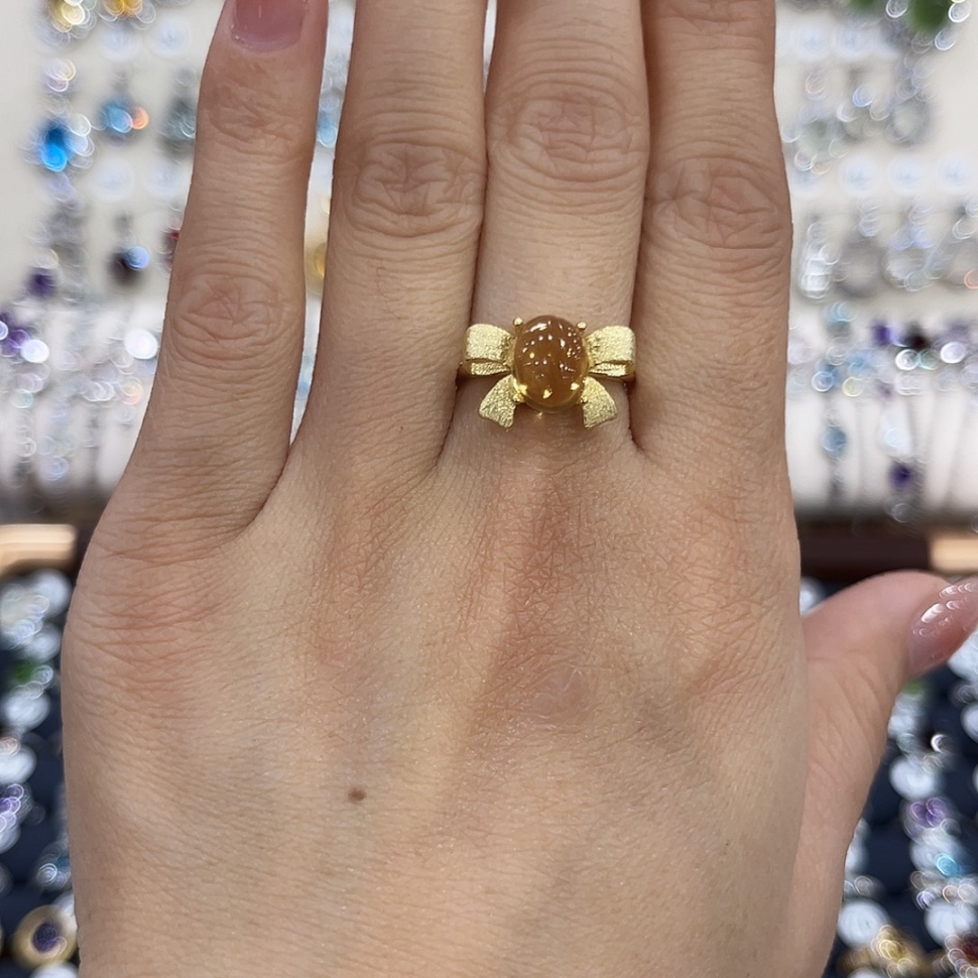 蛇纹石玉银S925镶嵌戒指