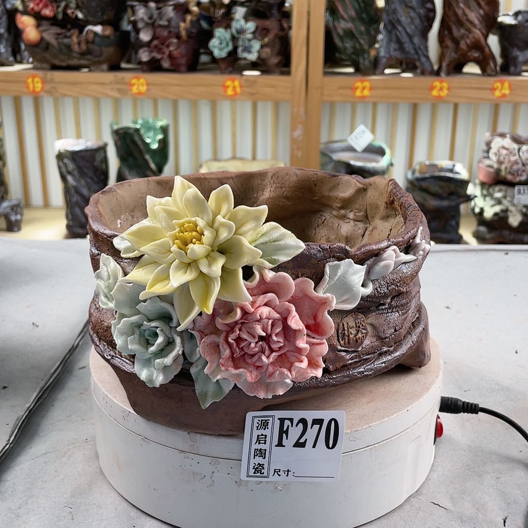紫砂花盆景德镇陶瓷多肉花盆270