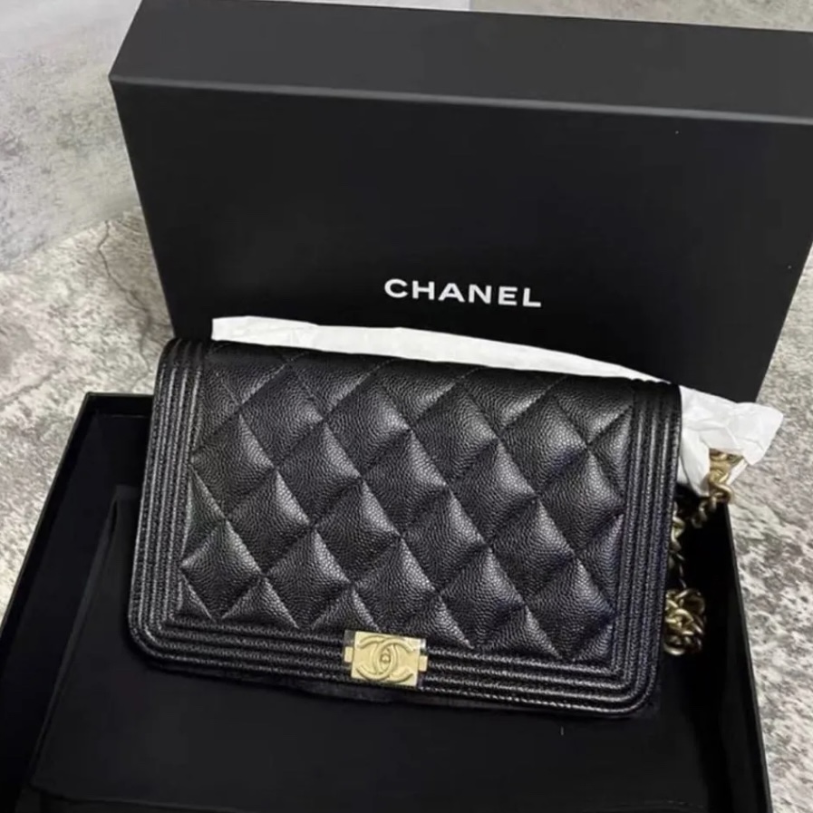 95新 Chanel/香奈儿 多多奢品/香奈儿黑金Leboywoc包芯片款/98新