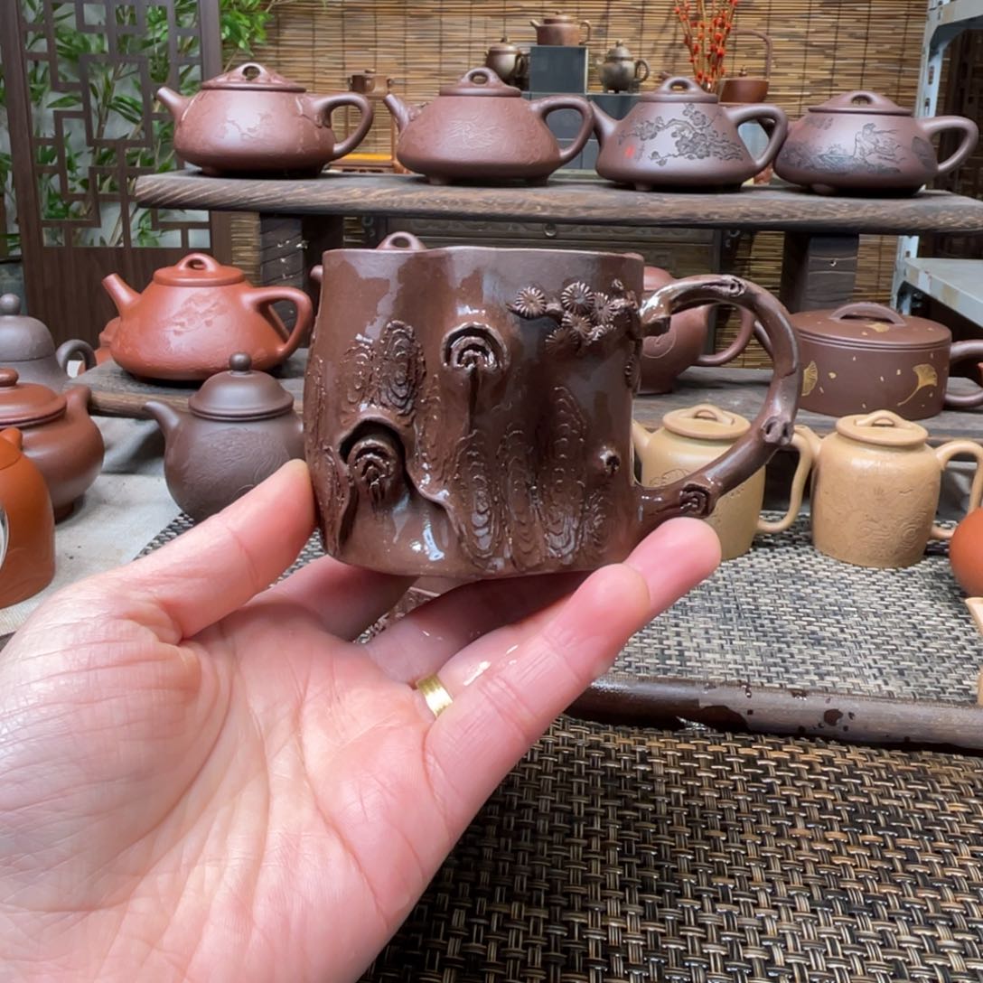 紫砂茶壶宜兴原矿紫砂手工制120