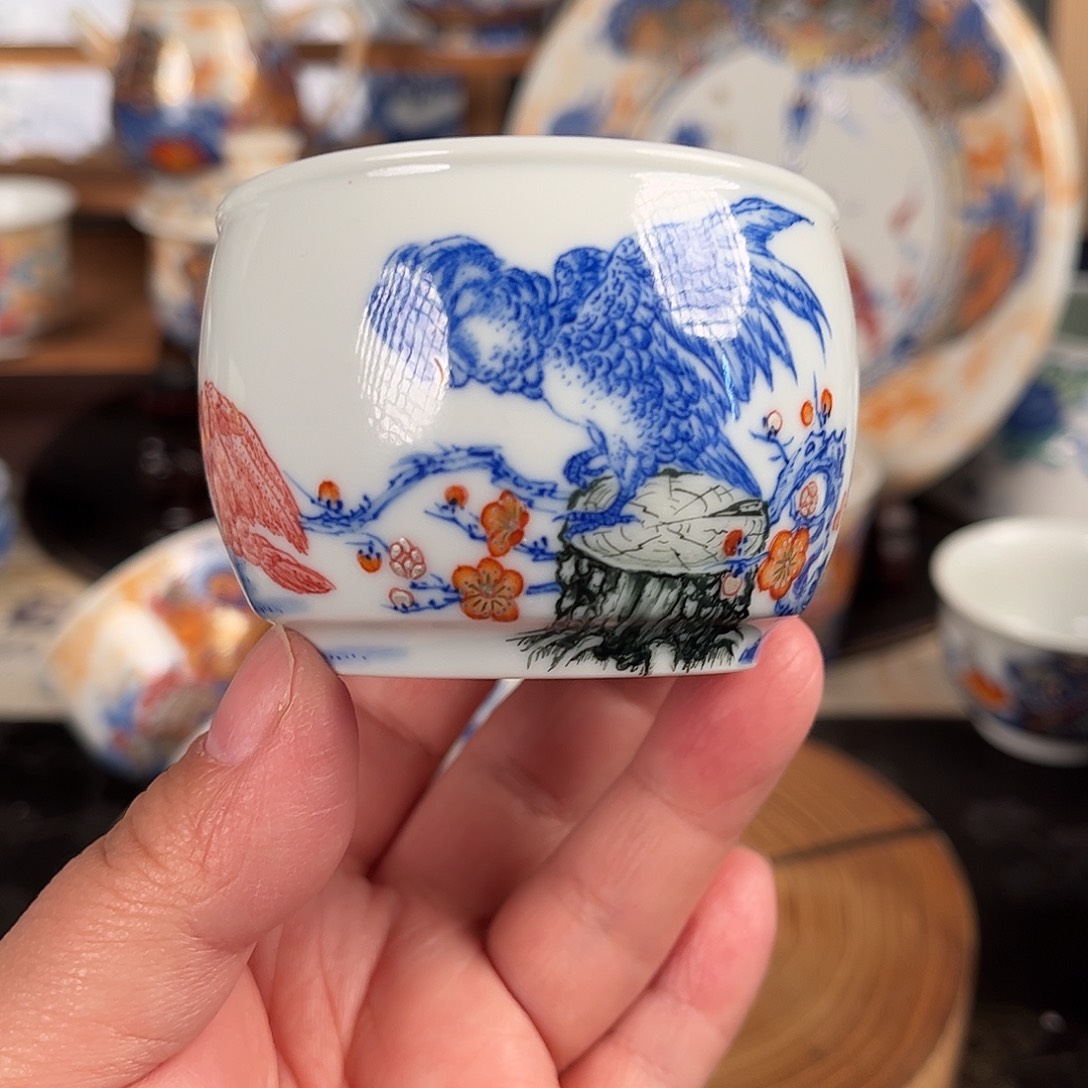 斗彩金银梅开五福