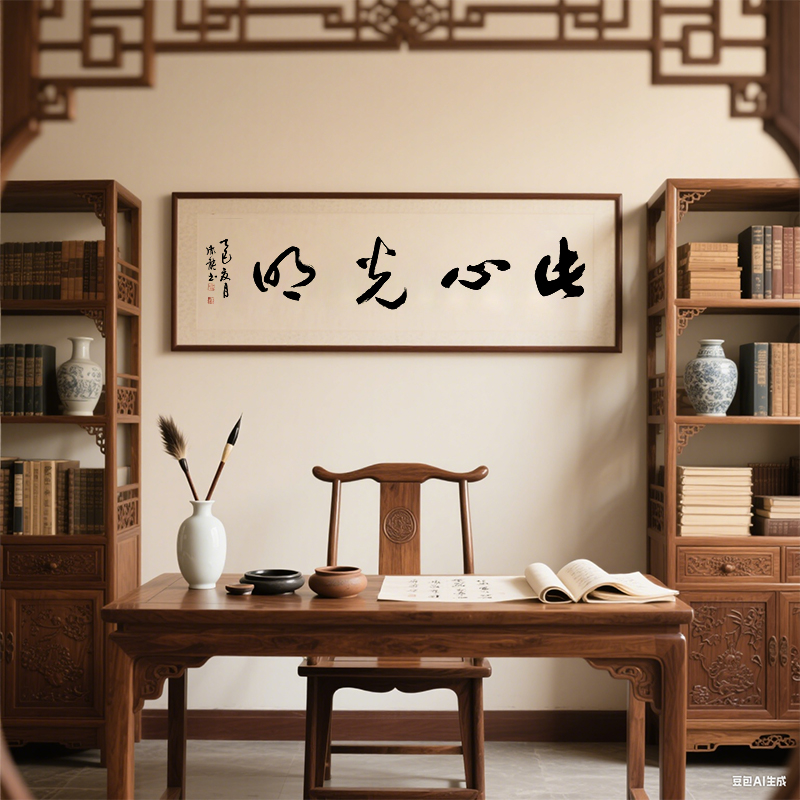 彭胤龙手写书法作品无框宣纸138x34cm此心光明横幅办公室客厅挂画