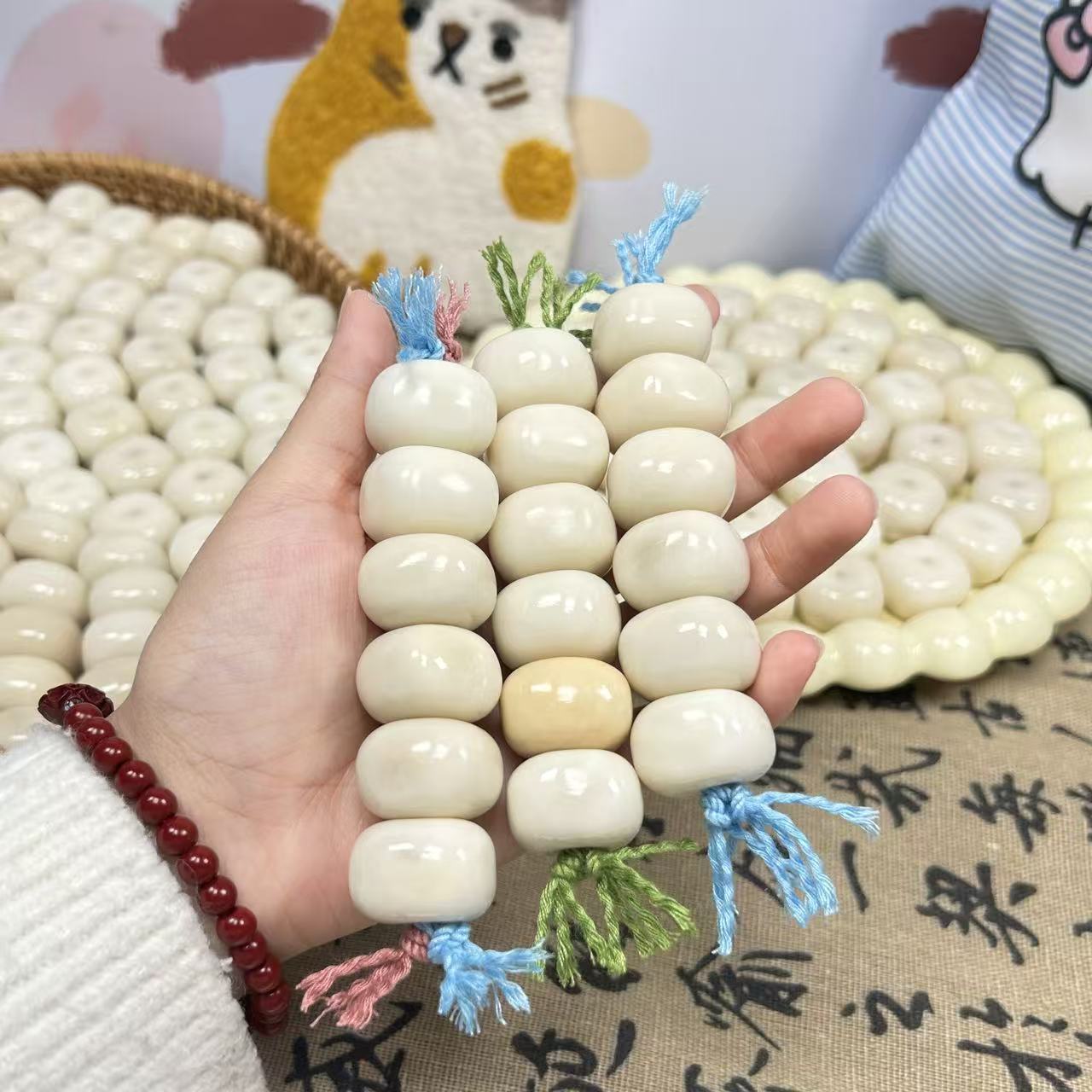 象牙果原果雕刻原白糖心色糖葫芦串奶豆腐藏扣可爱文玩微瑕