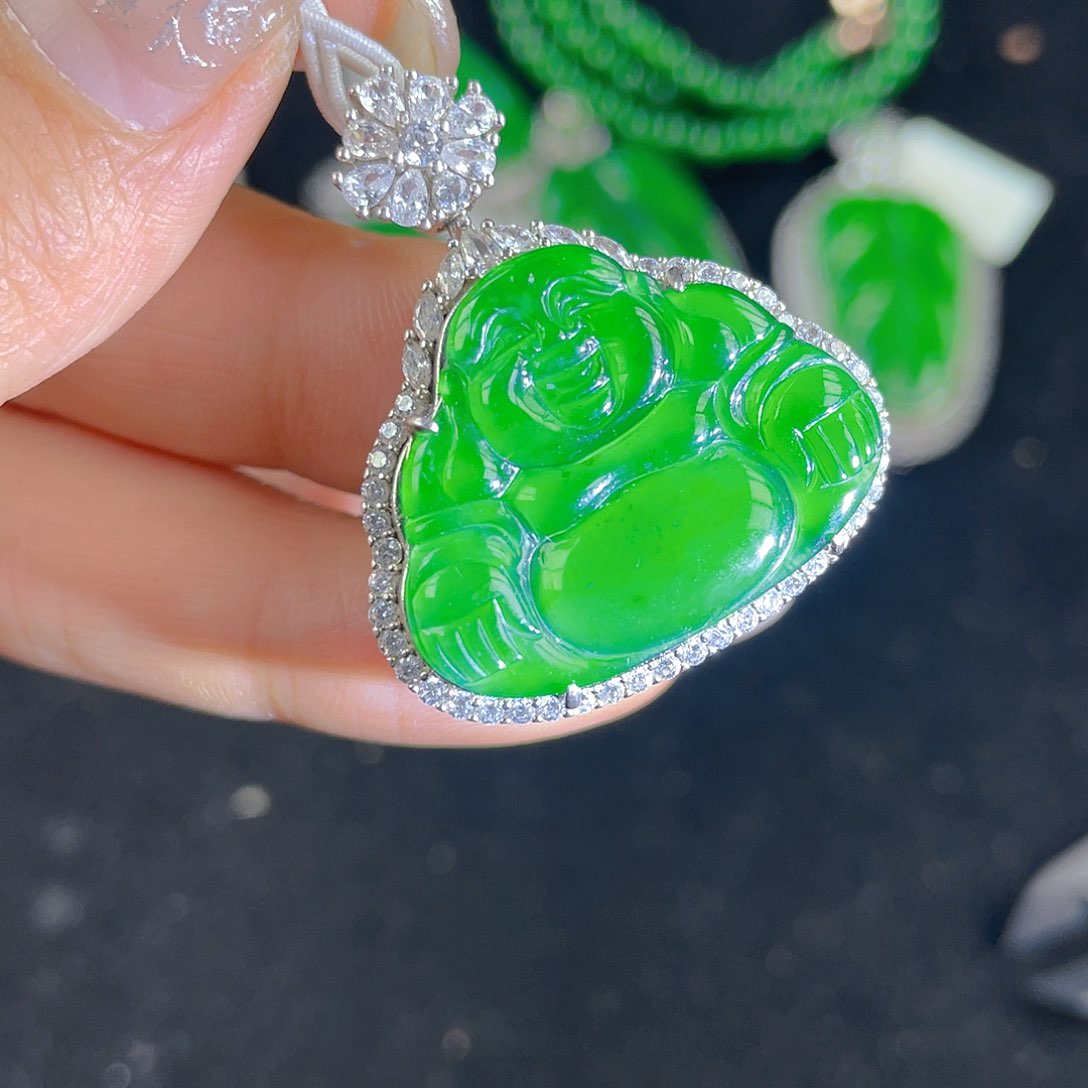 翡翠吊坠(不含链)银S925镶嵌