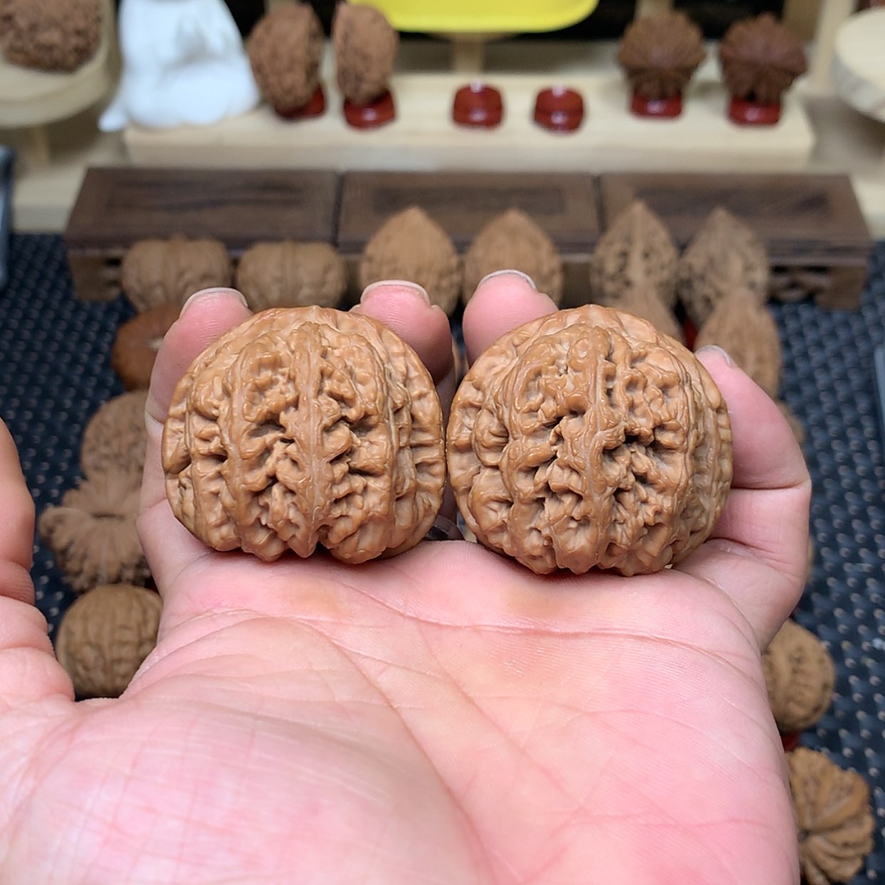 【闪购商品】文玩核桃把件全品平谷大粗筋45文玩核桃