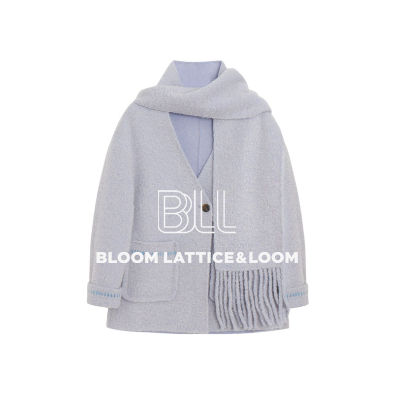 PCNY不理理“蓝色浪漫”苏力羊驼羊毛温柔温暖纯色时尚百搭气质大衣