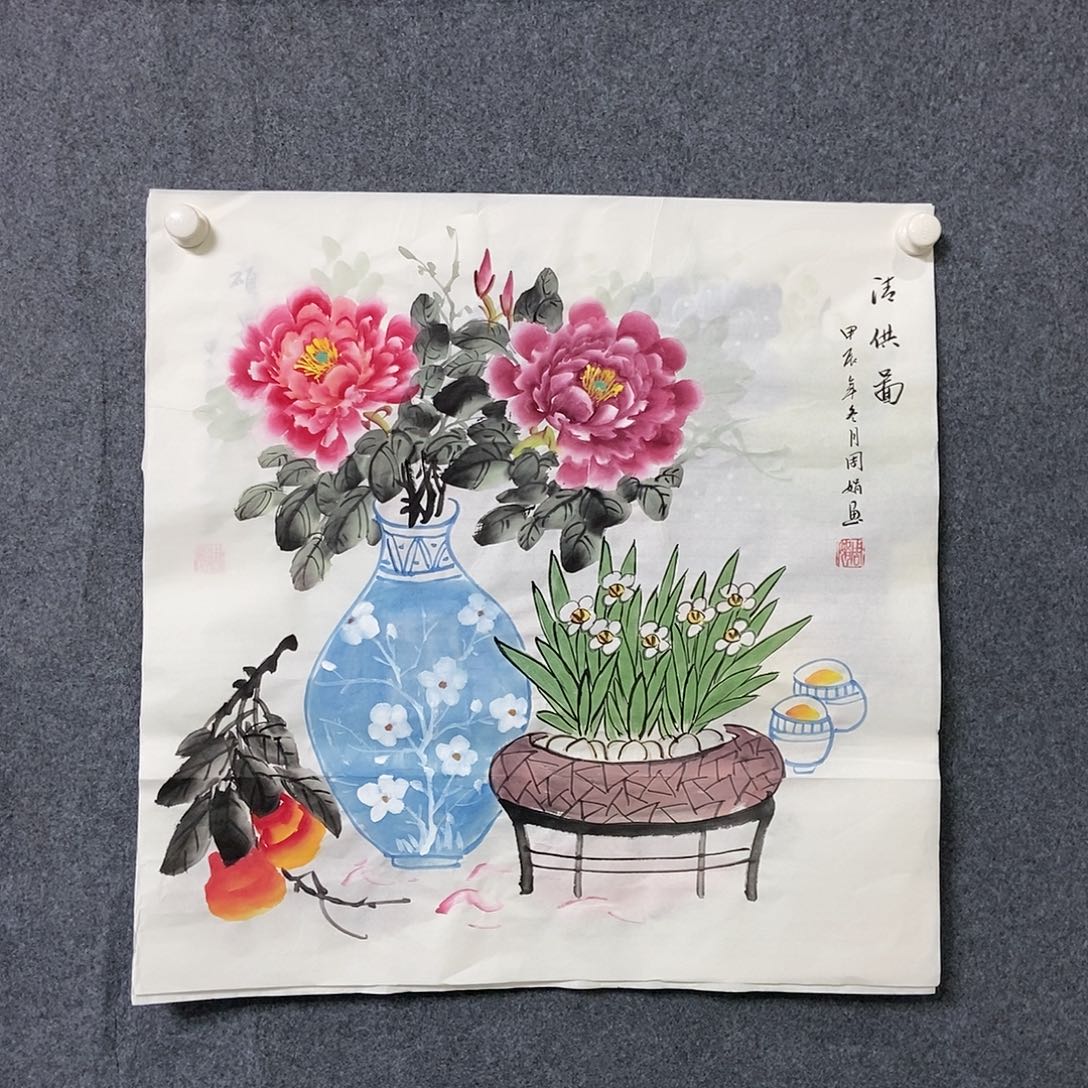 国画四尺斗方一副