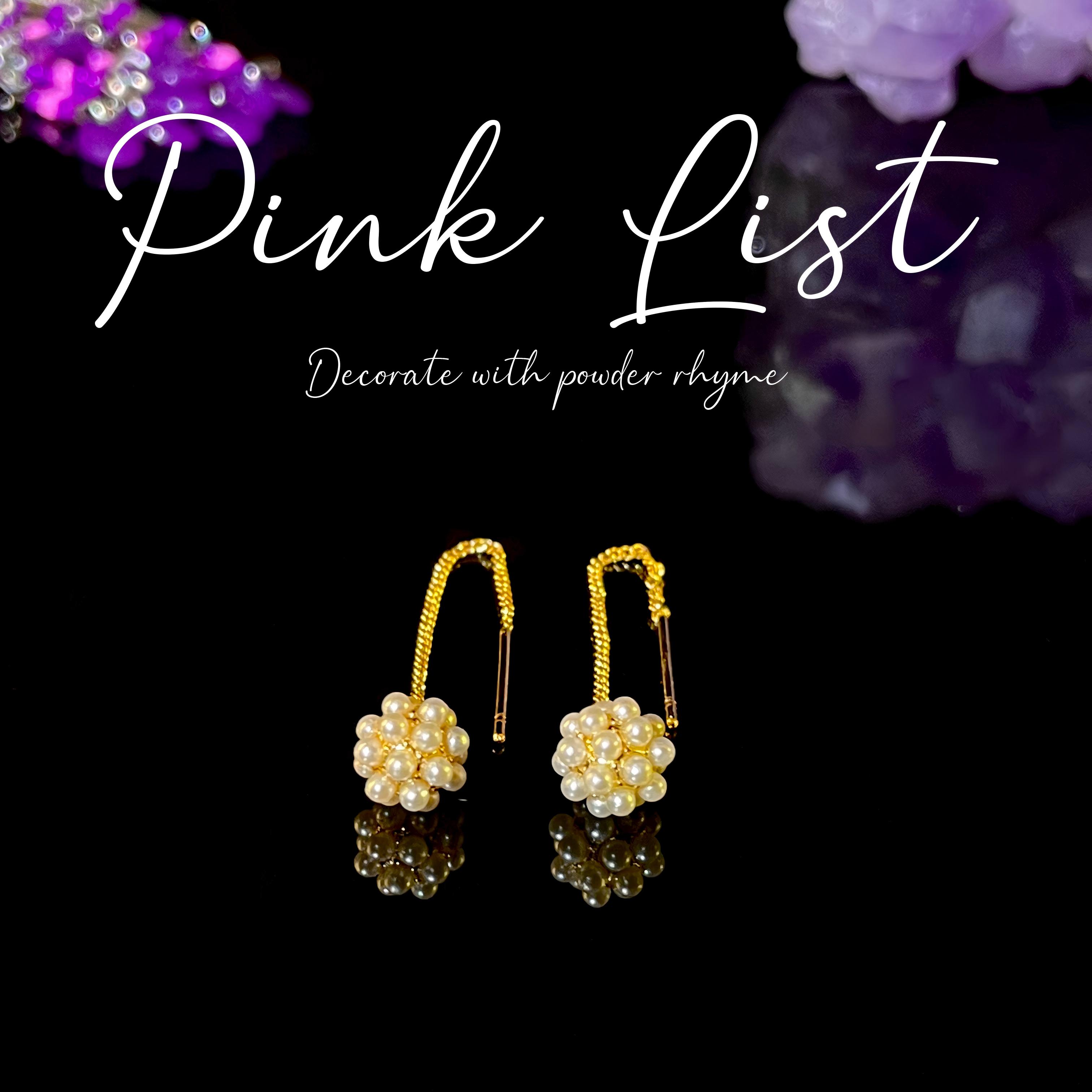 铜合金亚克力耳饰 镀K金 迪拜撤柜 PINK LIST铜合金耳环 B045