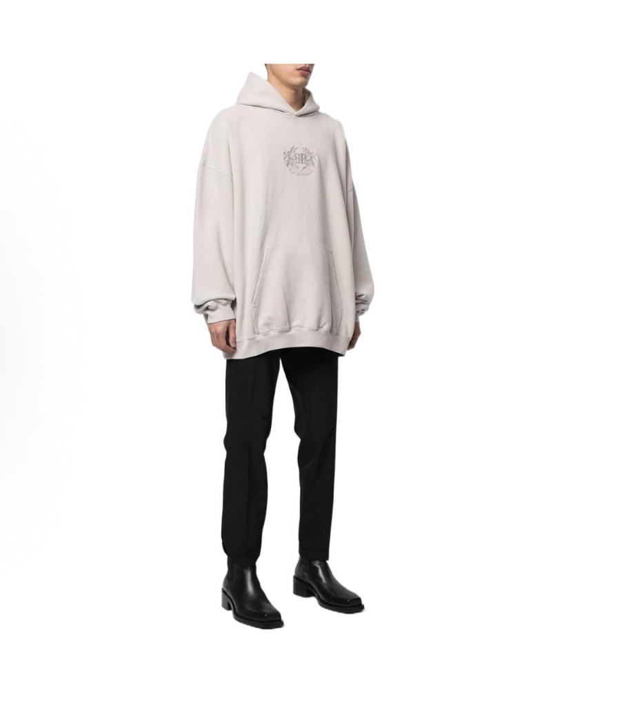 95新 Balenciaga/巴黎世家 双B麦穗刺绣卫衣/Xs码/瑕疵如图/Y9591