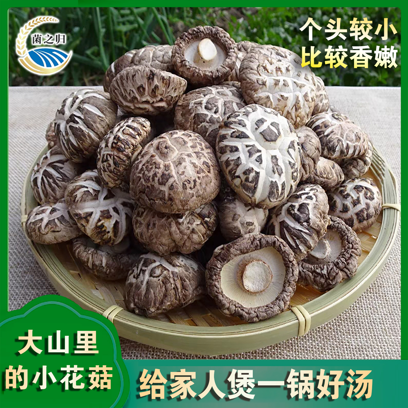 【菌之归】干小花菇迷你200g*1/袋煲汤鲜美爆炒土特产香菇