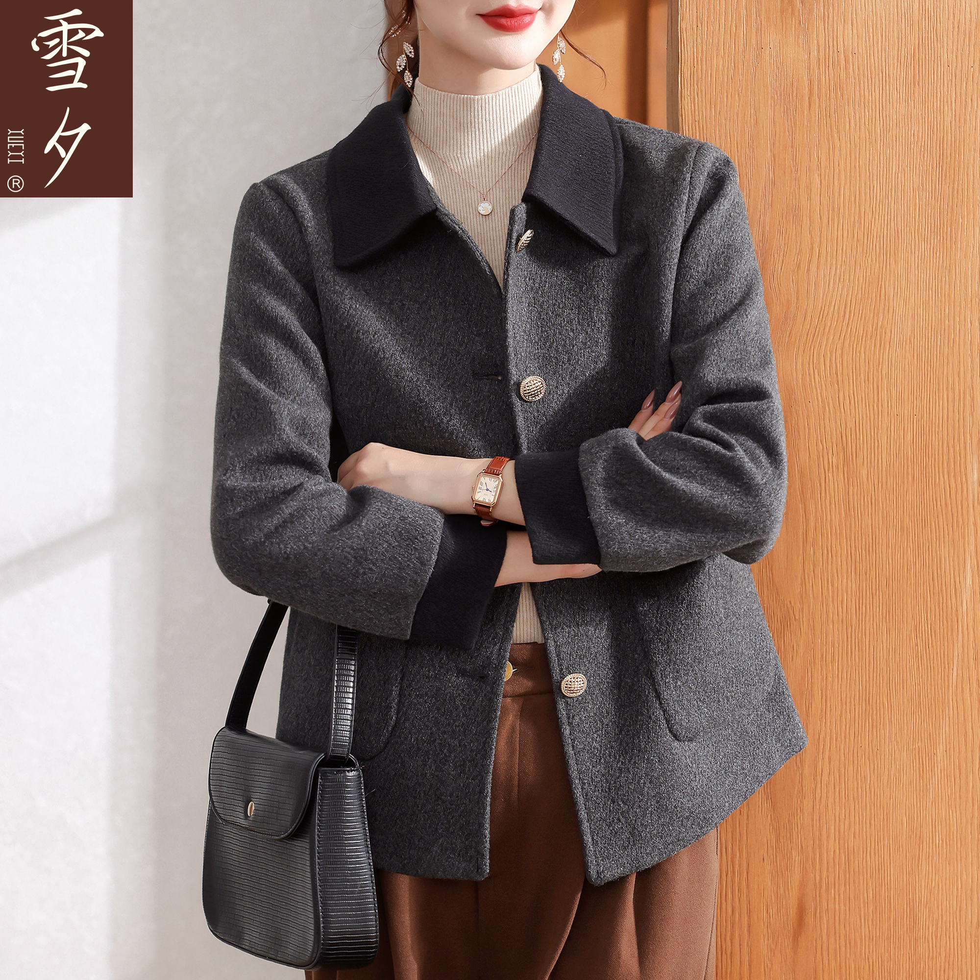 妈妈秋装时尚呢子外套2025新款中老年女装巨好看的风衣毛呢上衣服