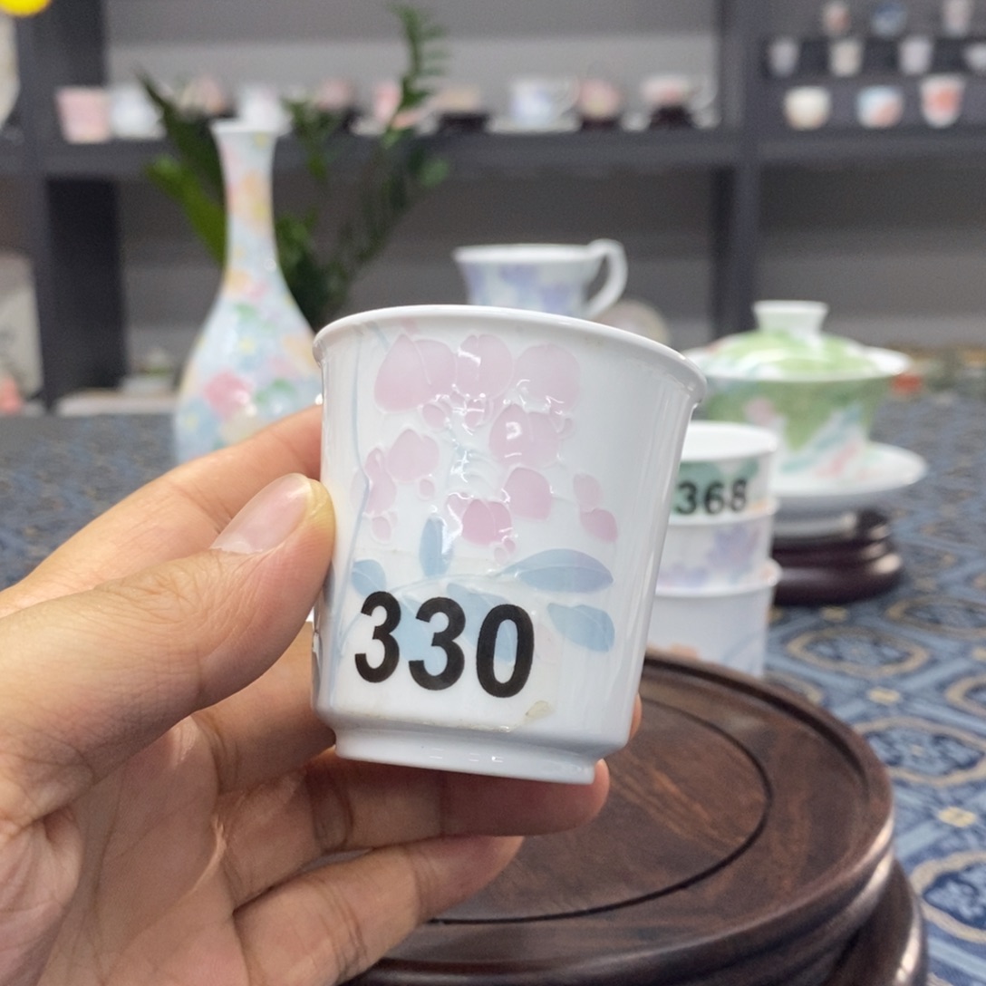 紫藤花釉下品茗杯