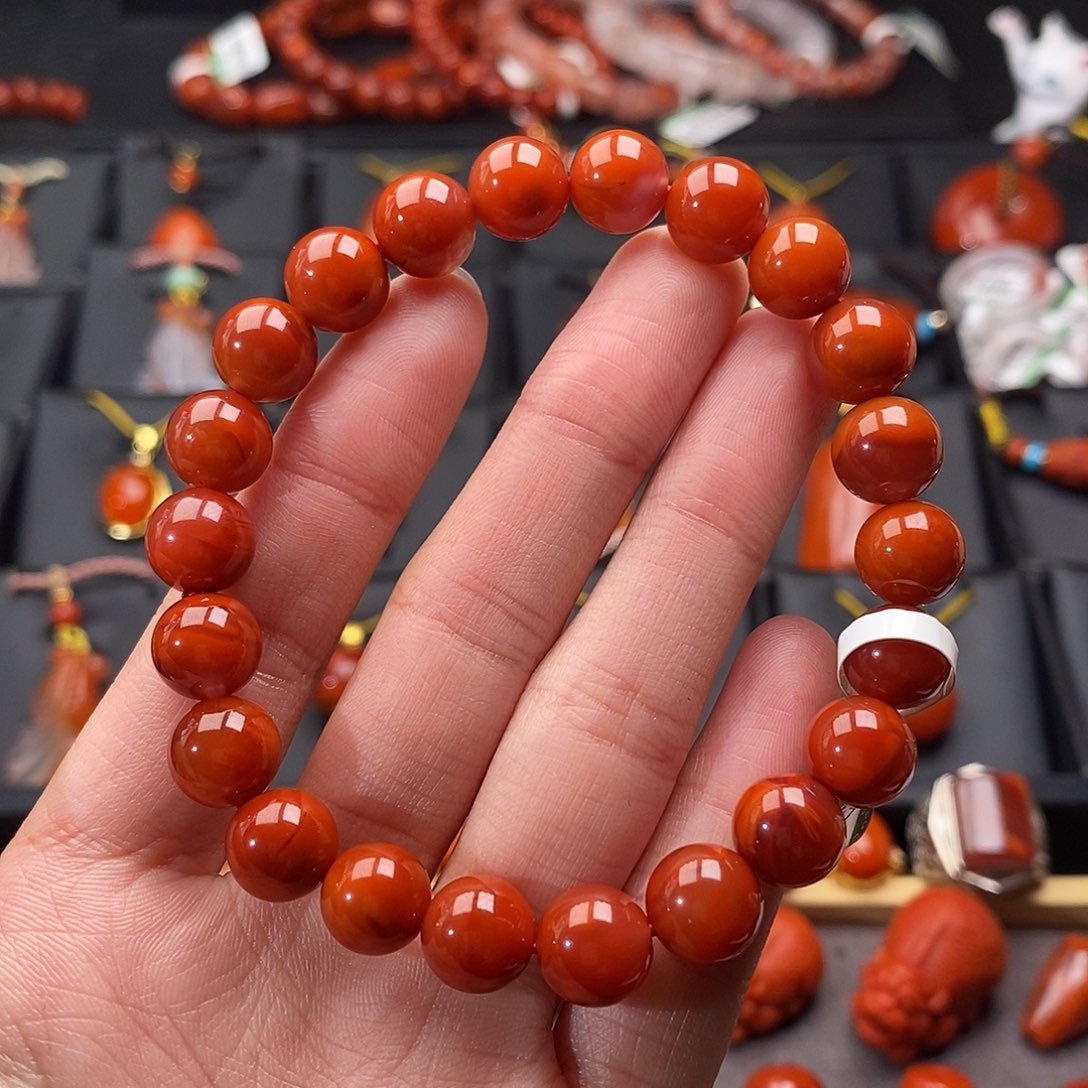 南红玛瑙未镶嵌四川凉山瓦西手串9.1mm