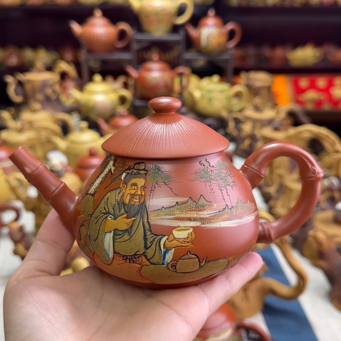 茶壶紫砂网***牵陆羽，弥勒，山水