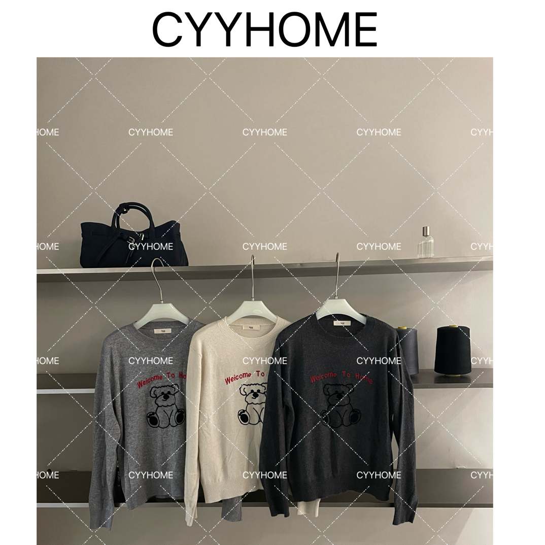 CYYHOME刺绣小熊针织套头上衣