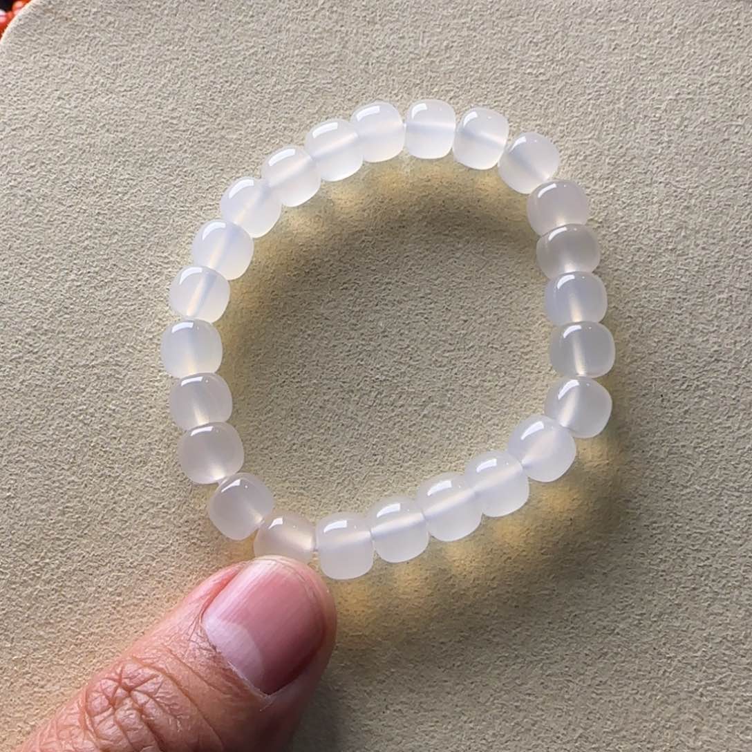 玛瑙/玉髓手链未镶嵌9mm荔枝冻老型