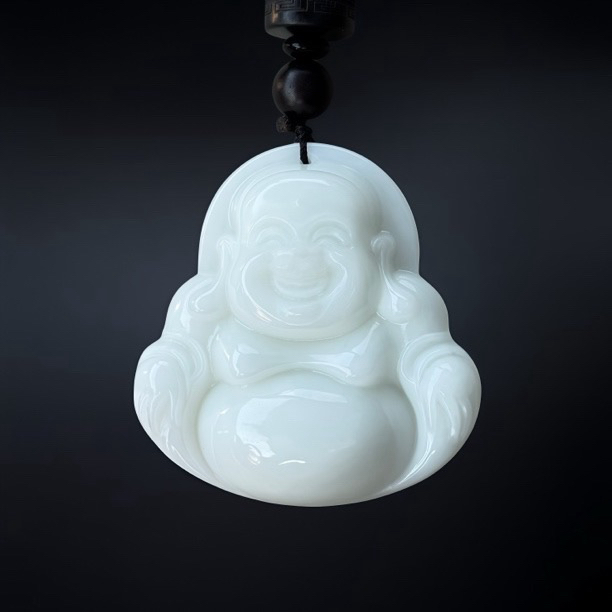 云禅｜天然和田玉羊脂佛公吊坠【莹】