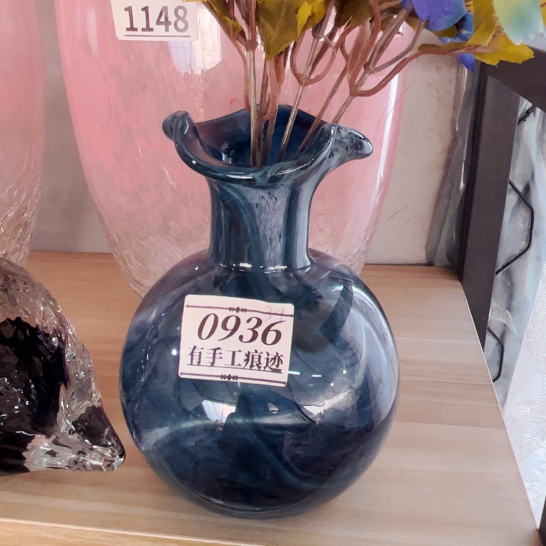 琉璃0936有手工痕迹 花瓶摆件