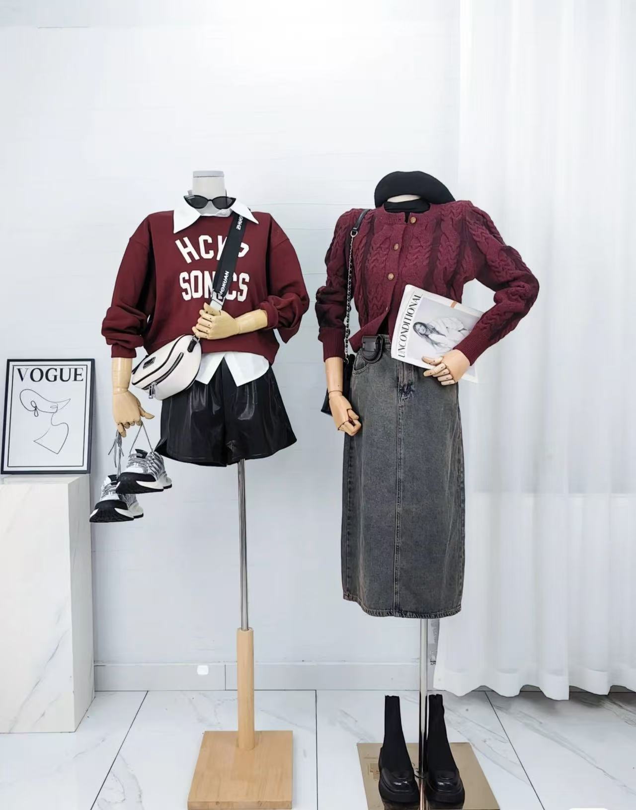 法式休闲风时尚套装休闲牛仔显瘦时尚卫衣套装女装