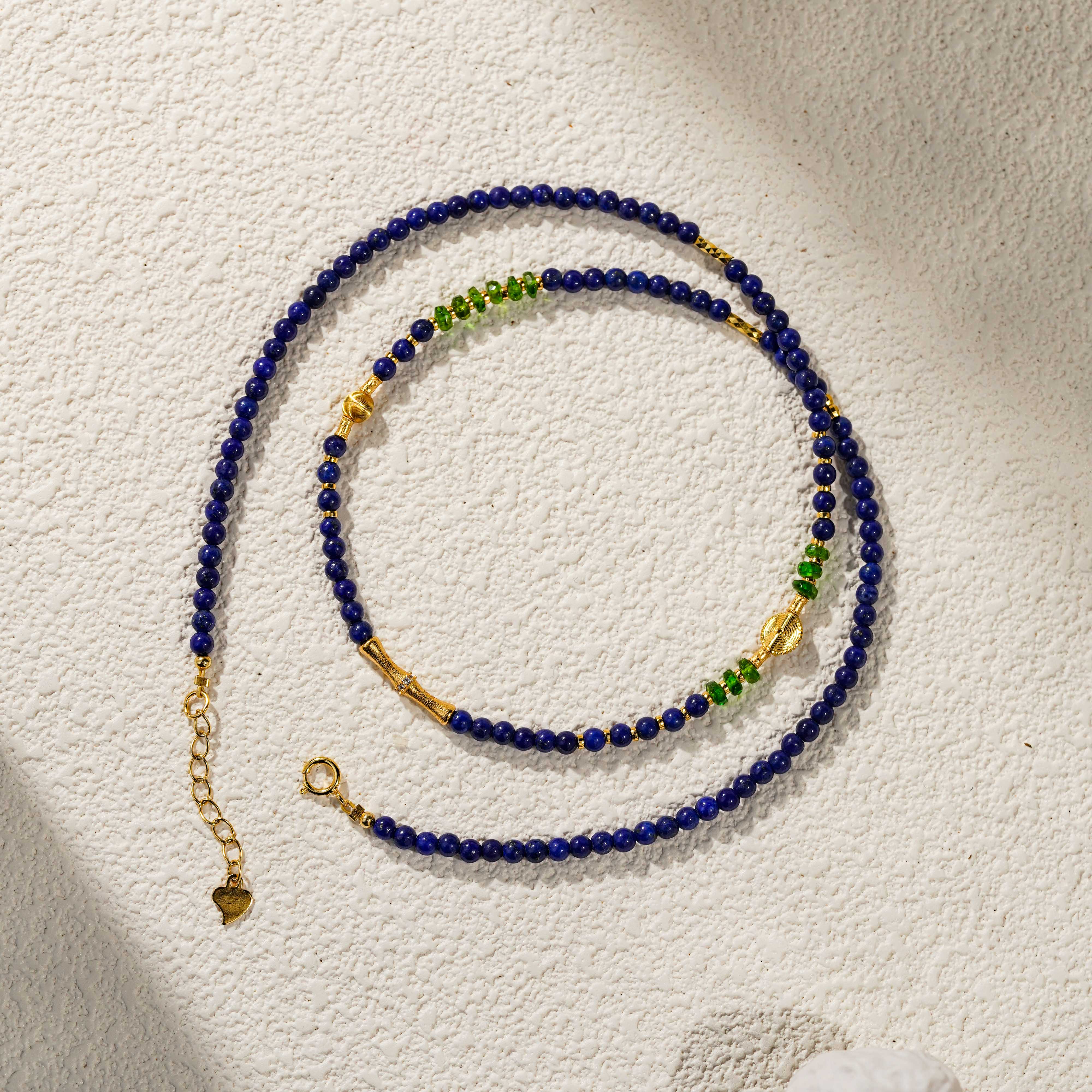 【快乐生才 】阿富汗青金石项链925（天然珠宝多样性发其一）