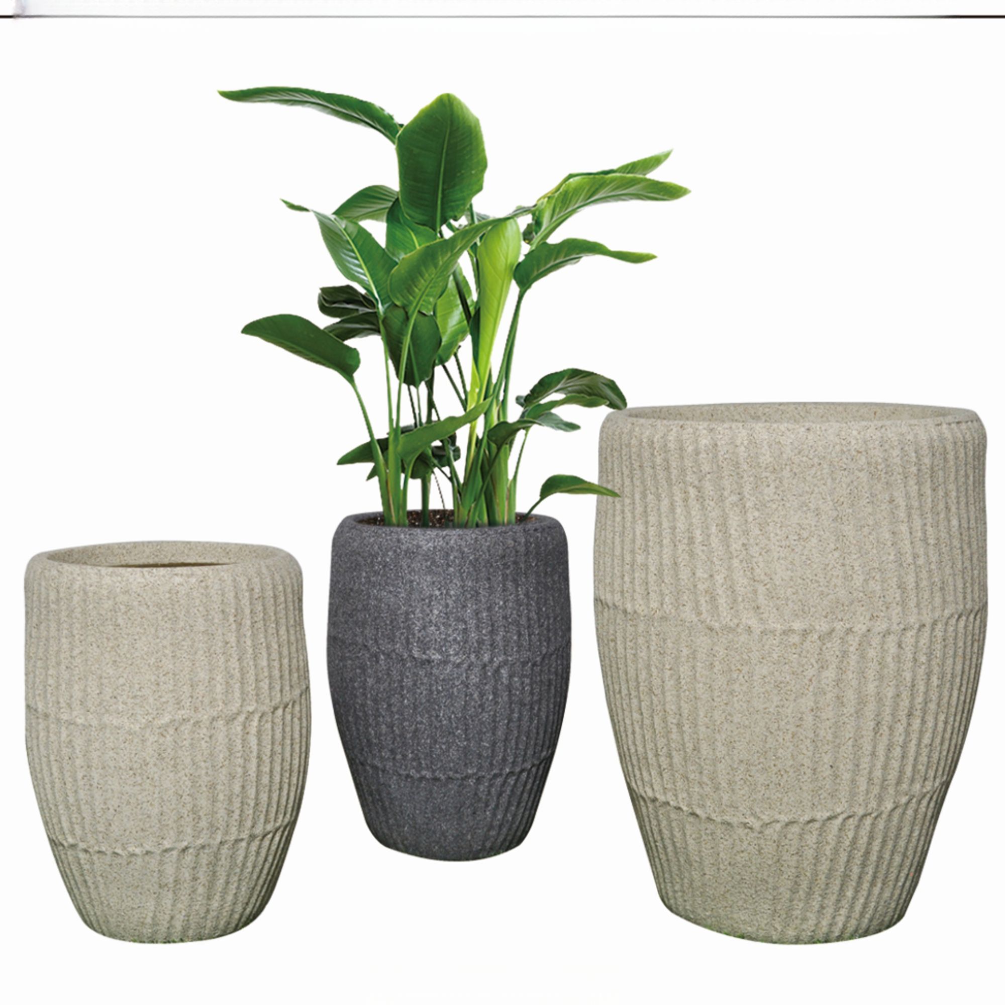 镁泥花盆黑金刚黑珍珠高山欧式简约轻奢办公室落地透气大号盆器