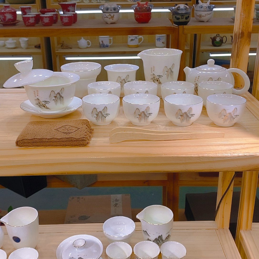 【不止】羊脂玉瓷茶具套装