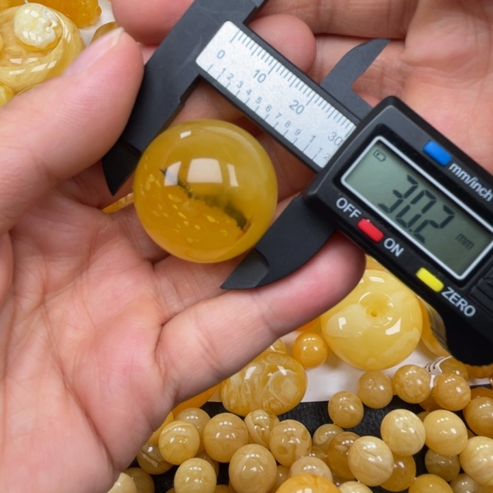 裸石蜜蜡未镶嵌蜜蜡植物圆珠