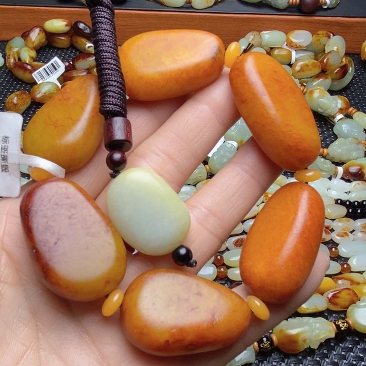 和田玉手链未镶嵌浪****神