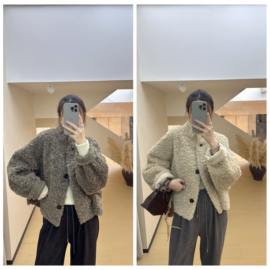 【ZMMY严选私服】冬季新款韩系气质加厚保暖皮毛一体外套K5111702