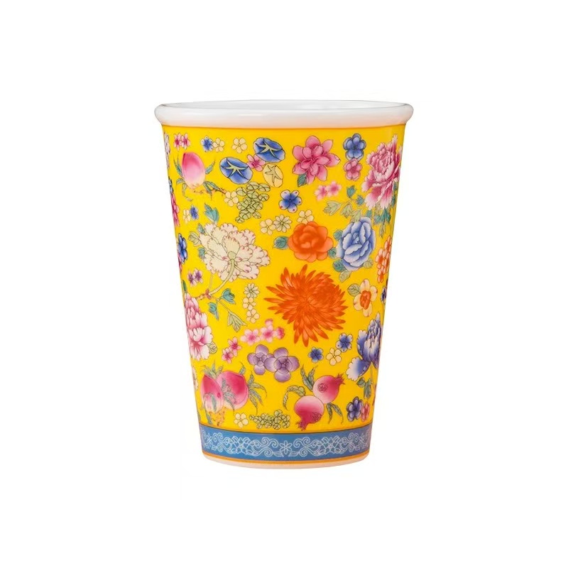 Y4551 珐琅彩可乐杯【黄】