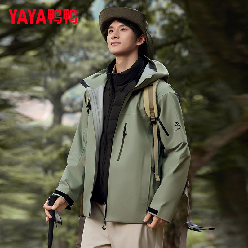 YAYA/鸭鸭羽绒服【冰壳系列2.0】户外羽绒冲锋衣男女同款透气外套