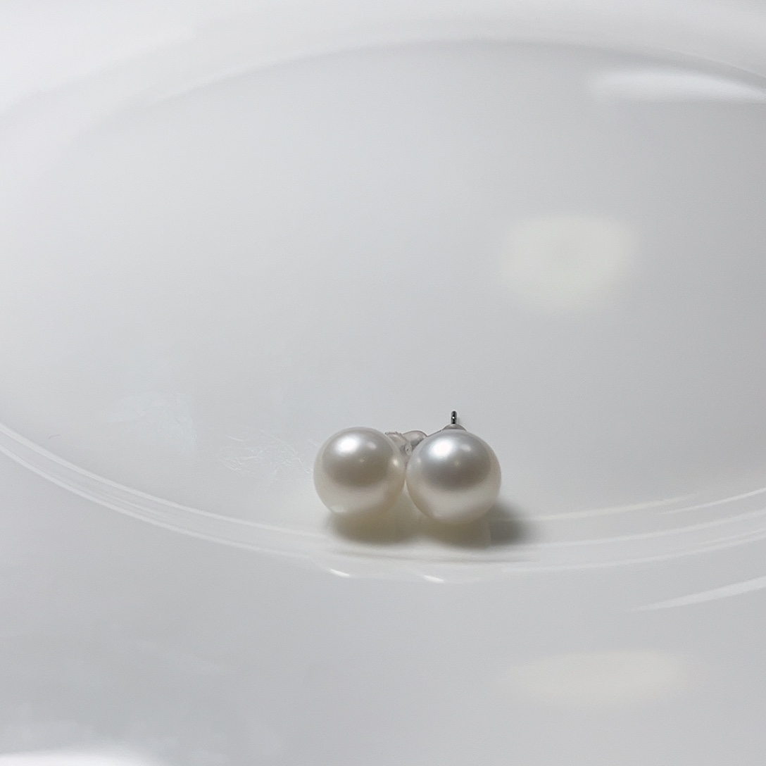 颈饰未镶嵌淡水珍珠9.2冷白肉眼正圆耳饰