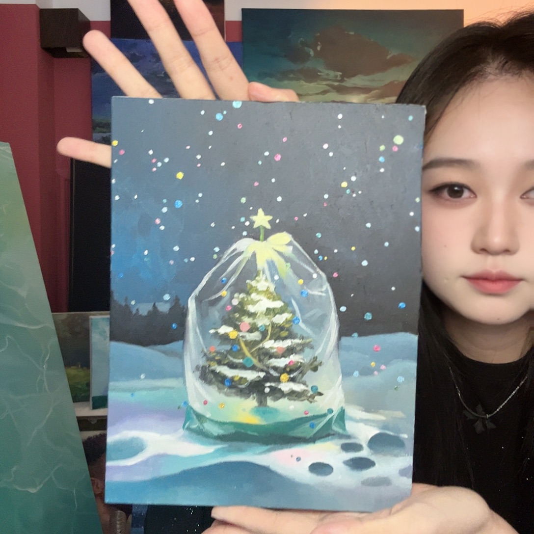 竖款倾尽所有之爱 油画