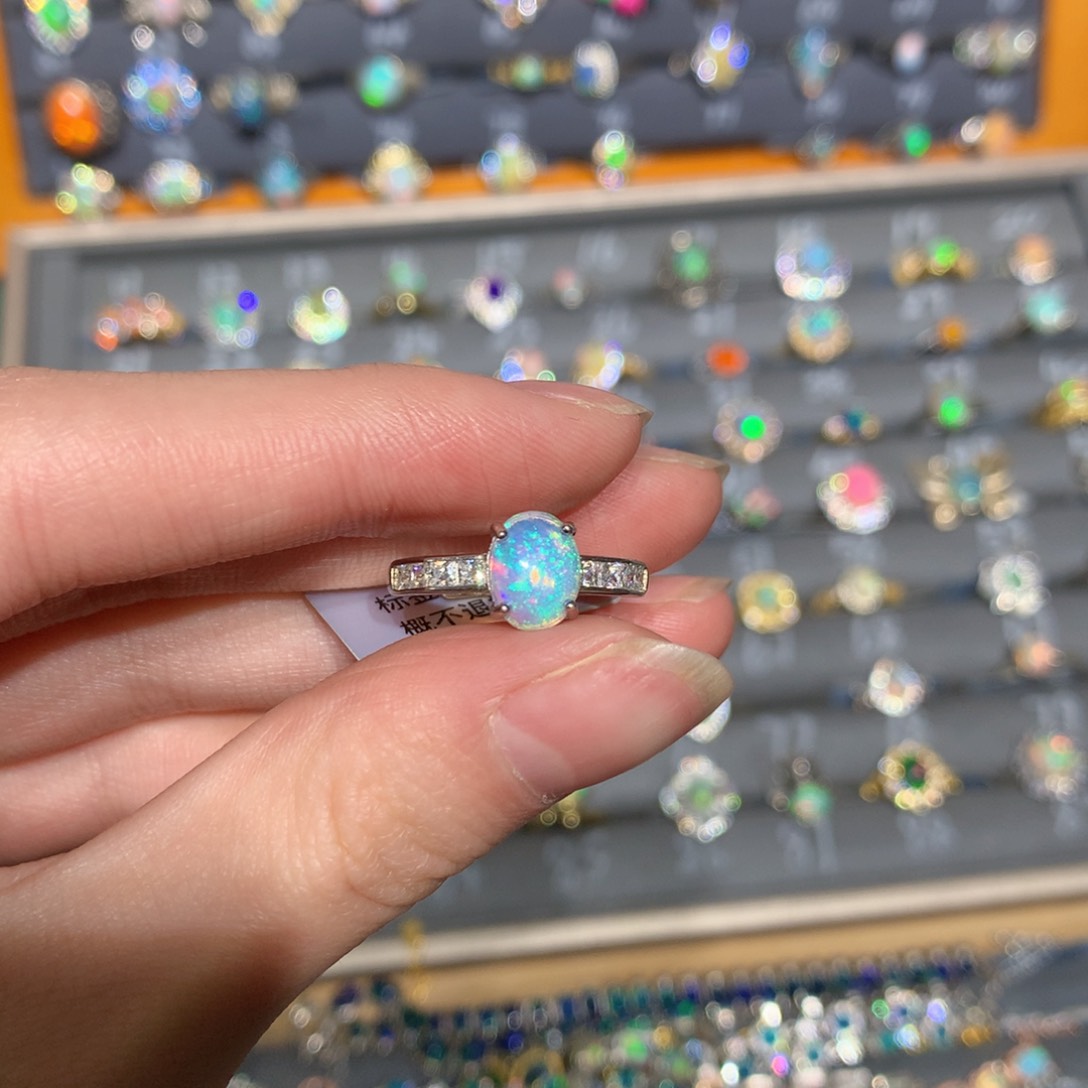 银S925镶嵌欧泊戒指t